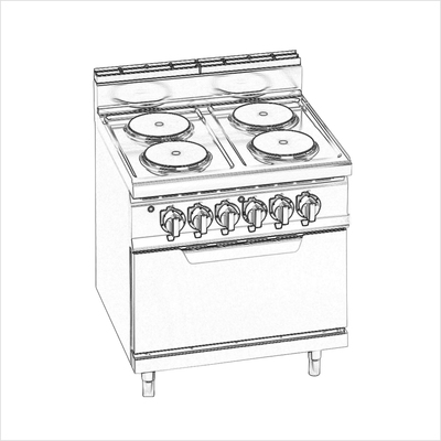 ../frankl24shop/Elektroherd 4 Platten, Standgerät, mit Backrohr (16A)